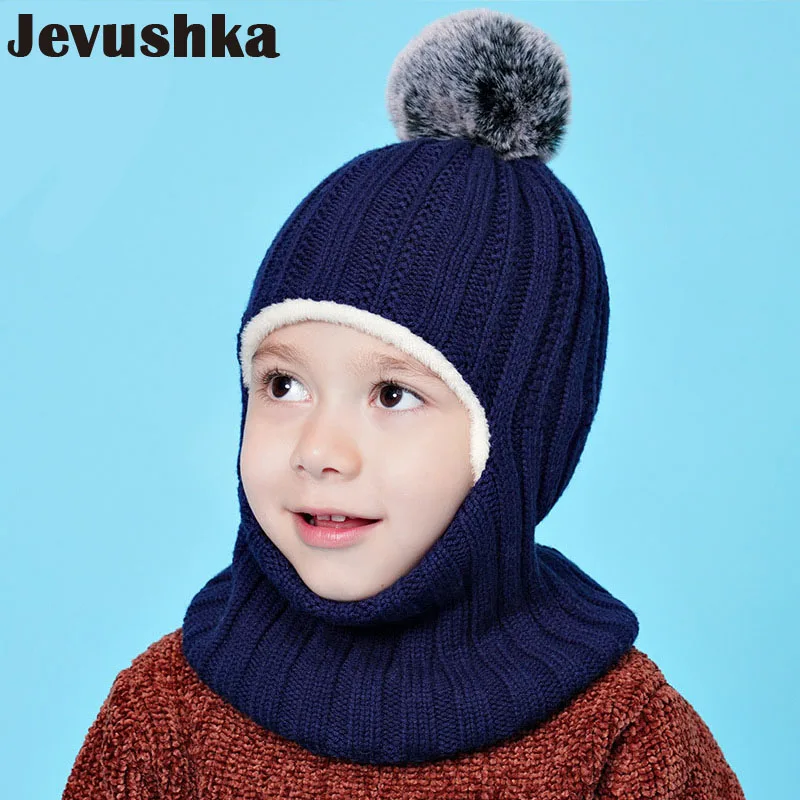 Pom Pom Baby Boy Scarf Winter Baby Hat Pom Pom Knit Kids Beanie
