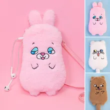 

Bentoy Cartoon Plush Crossbody Bag Cute Funny Phone Shoulder Bag Winter Designer Mini Handbag Flannel Messenger Bags for Girls