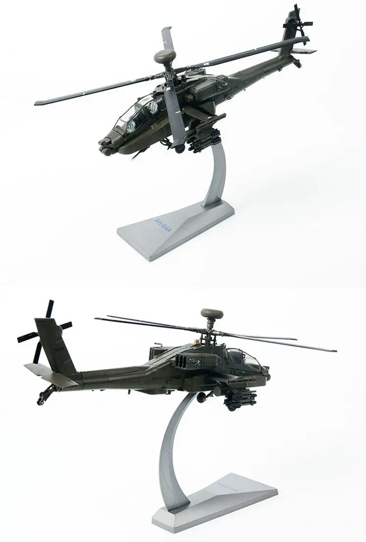 1: 72 Апачи боевой корабль моделирование модель самолета Сплав Военная отделка украшения AH-64A