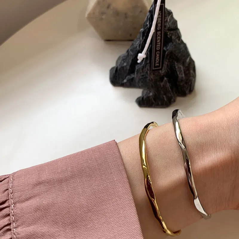 bangle bracelet Foxanry Stamp Bracelet for Women Vintage Irregular Texture Bangles Girl Party Jewelry Lover Gift