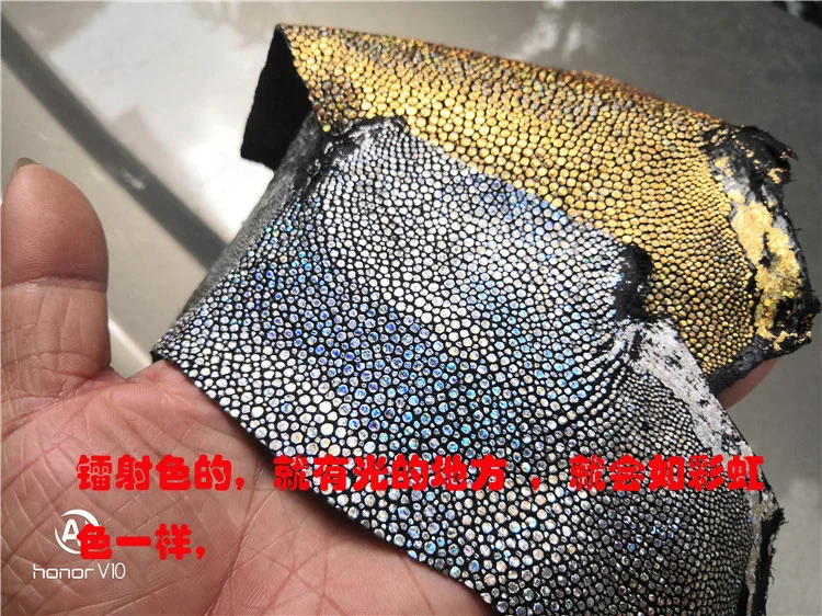 Многоцветный тайский полированный жемчуг рыбий кожи для мобильного телефона оболочка карточный ремешок инкрустированная кожа ручной работы скат