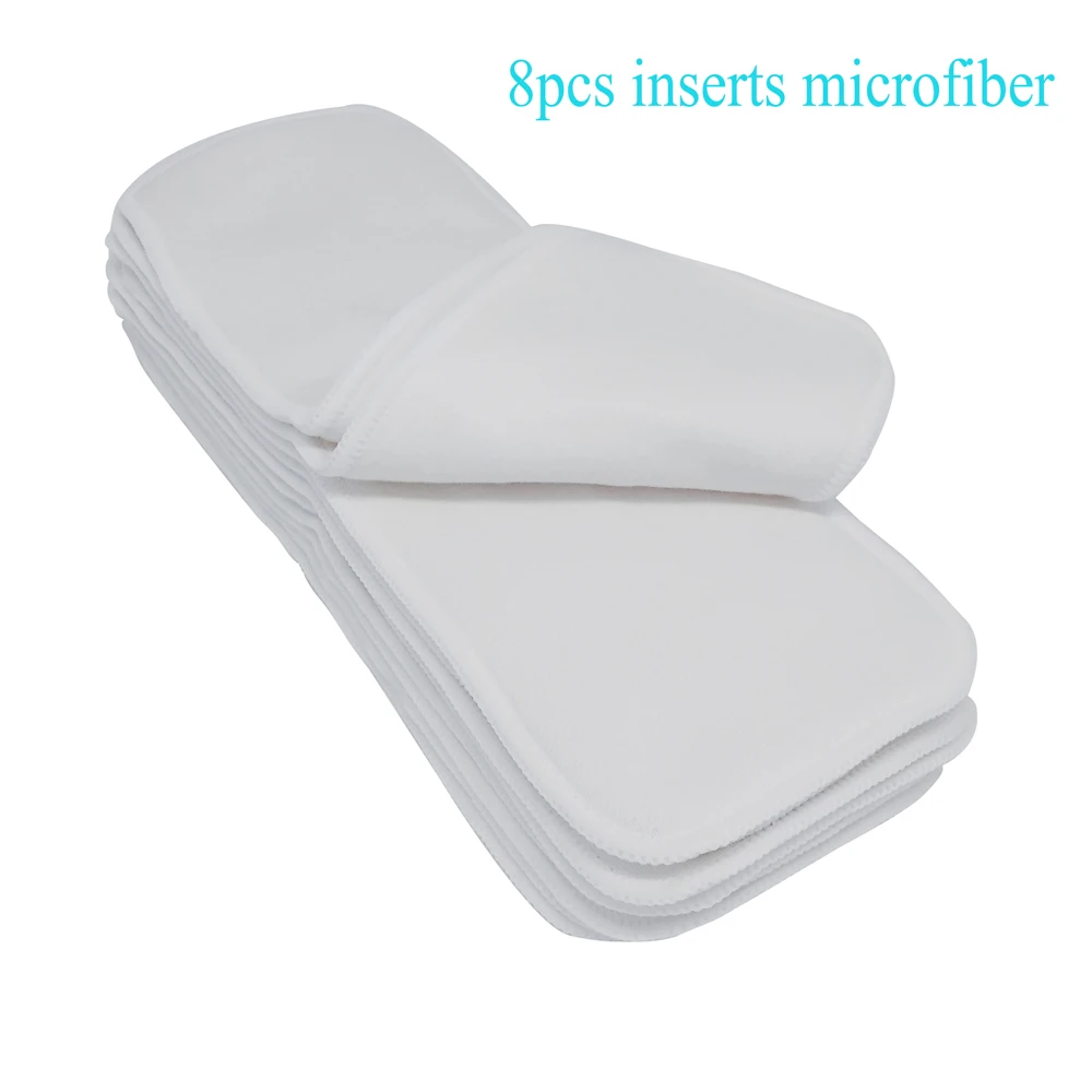 8PCS-INSERTS 4 шт./компл. моющиеся экологически чистые тканевые подгузники; регулируемый пеленки Многоразовые подгузники из ткани подходит 0-2years, на Возраст 3-15 кг для малышей - Цвет: 8PCS-INSERTS