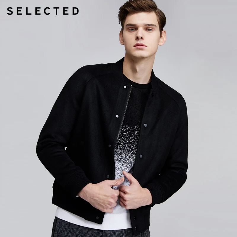 SELECTED Woolen Baseball Collar Jacket Men's Winter Plaid Wool Coat S|419427557 SELECTED Woolen Baseball Collar Jacket Men's Winter Plaid Wool Coat S|419427557
