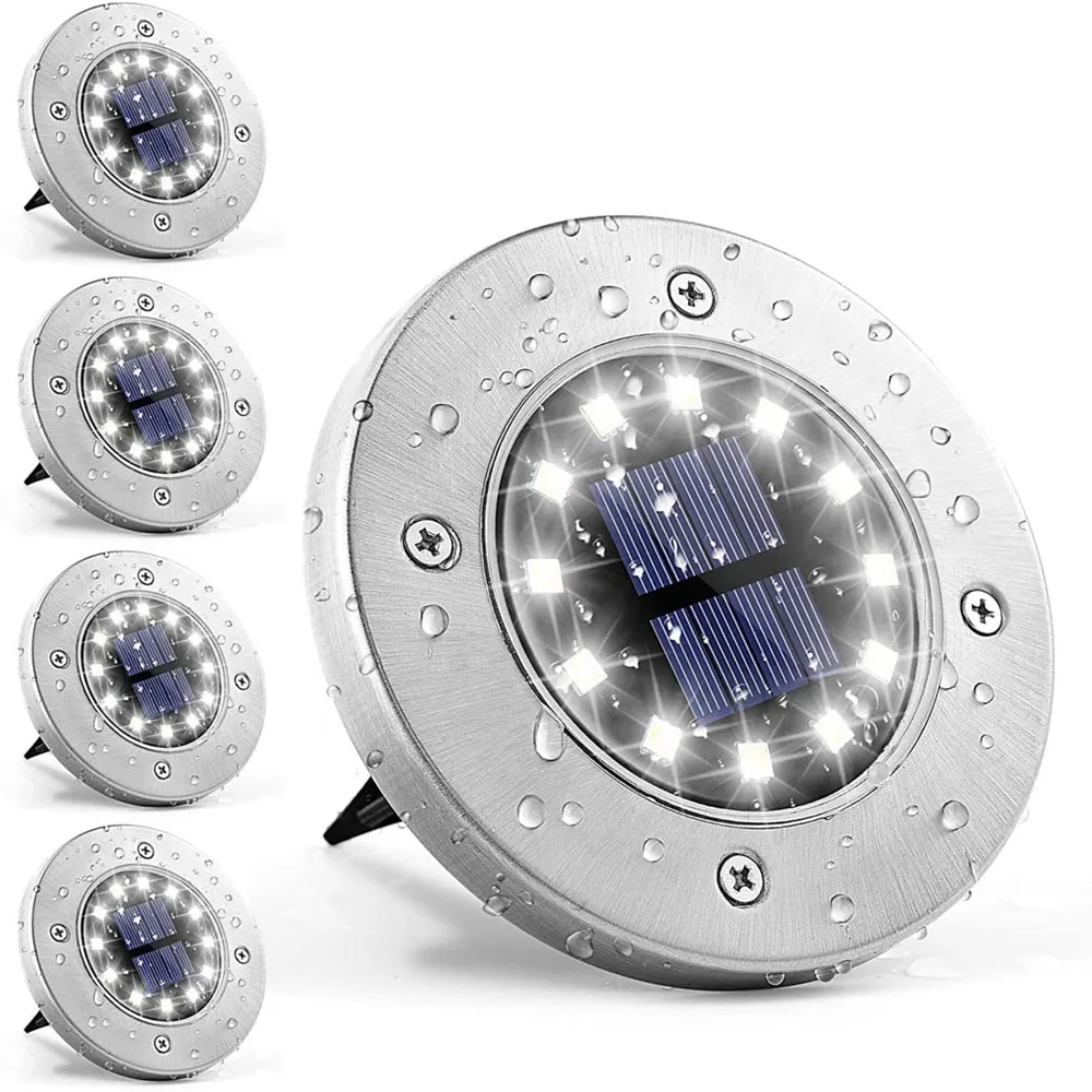 Фото Yohencin Solar Ground Lights 12LED Floor for Outdoor Garden IP65 Waterproof Disk White 4 Pack  Лампы и | Underground Lamps (1005003009087177)