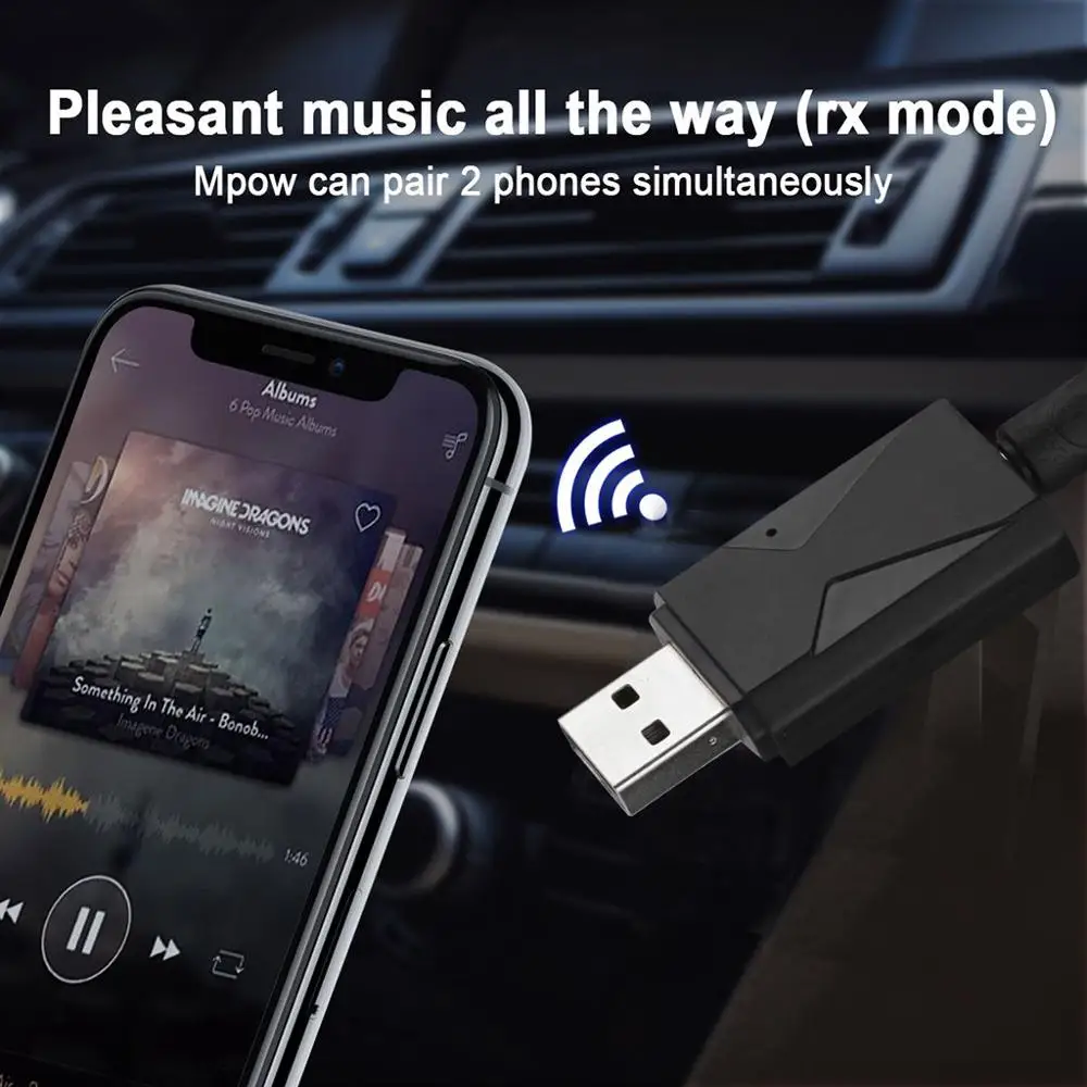 

2-in-1 Audio Transmitter Receiver Wireless Bluetooth Audio Receiver USB Adapter for Speaker Car Stereo #909