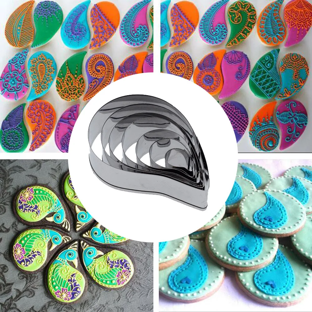 

Biscuit Cutter Mold Stainless Steel European Paisley Spiral Flower Petal Designer DIY Soft Clay Tools Polymorph Keramiek Gereeds