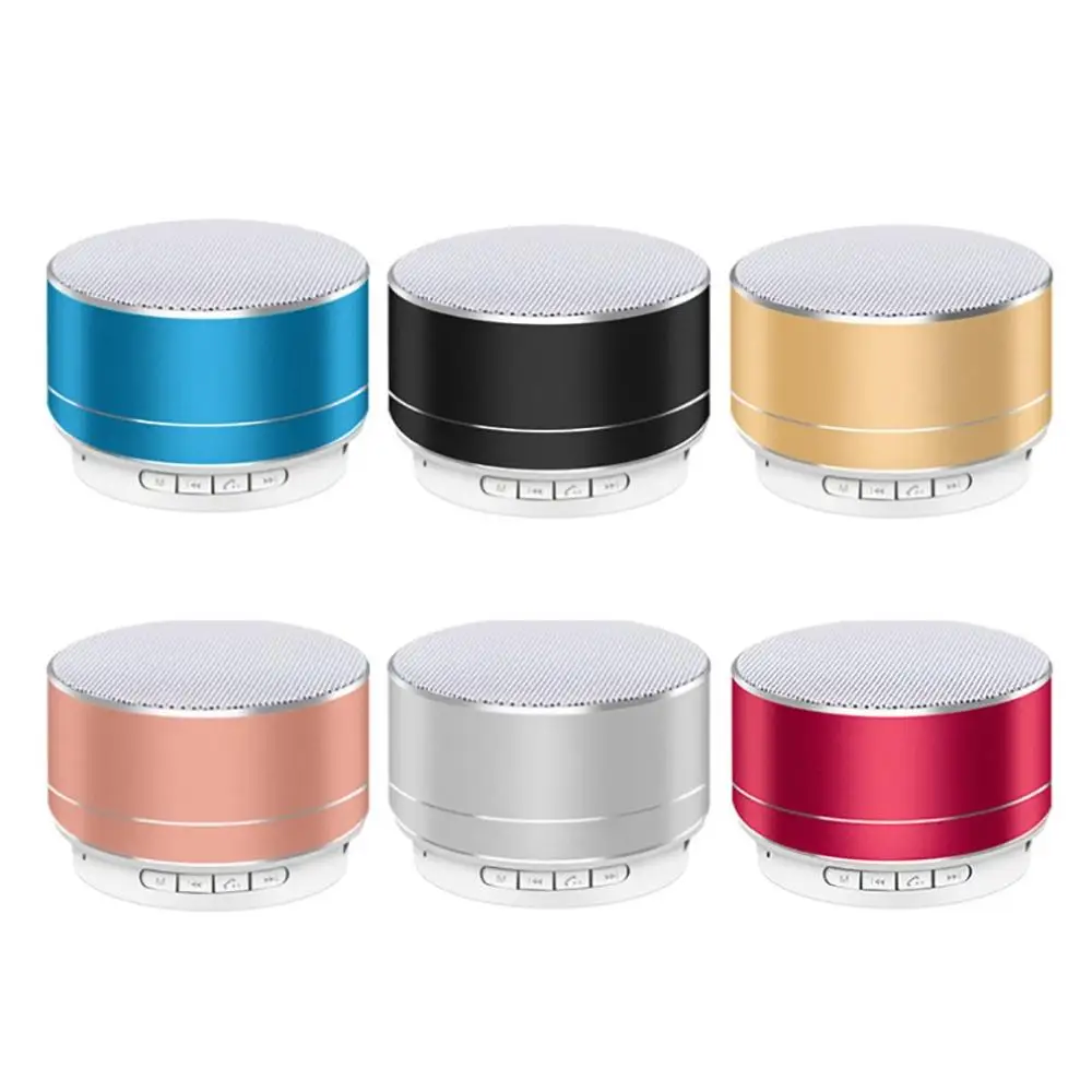 Portable Mini Metal Steel Speaker Wireless Smart Led Super Bass Speaker TF card function