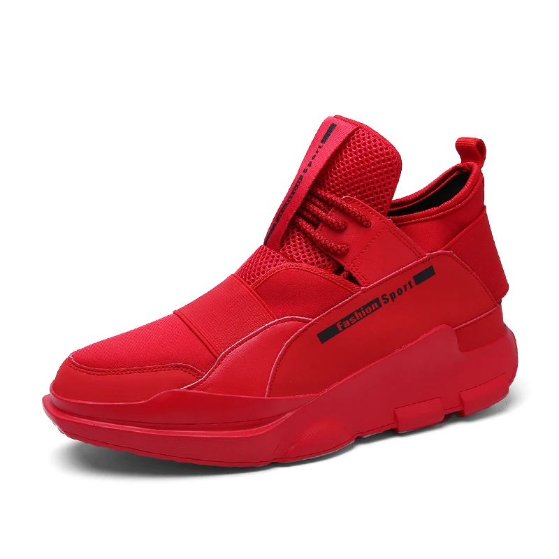 PUPUDA/Модная обувь; Мужская классическая Баскетбольная обувь; мужские спортивные кроссовки в Корейском стиле; удобные мужские повседневные туфли высокого качества - Цвет: red