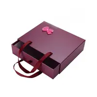 Customized Private Label Blond Braid Weave Hair Extension Gift Packaging Drawer Brown Kraft Paper Box With Window For Wig 2
