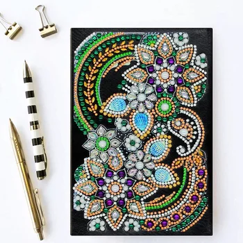 

HeeBenor A5 64 Pages 5D DIY Diamond Notebook Flower Diamond Painting Diary Book Ornmant Book Birthday Gifts Cross Stitch NB31