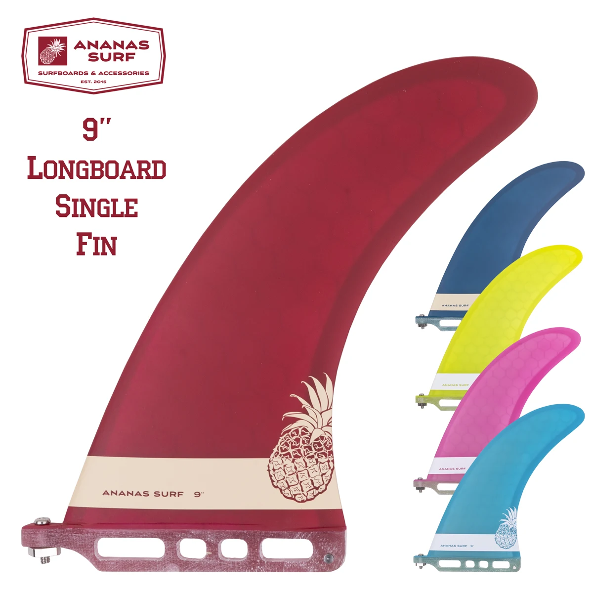 

Ananas Surf surfboard fin center single box fin 9" longboard 9 inch length us base sup accessories performance noserider style