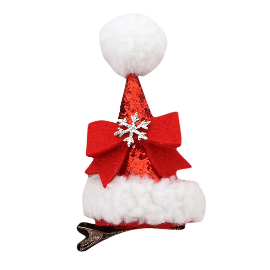 Рождественская детская заколка для волос, для взрослых и детей, с блестками, Рождественская шляпка, заколка для волос, для девочек, милая мультяшная заколка для волос, платье, головной убор, аксессуары