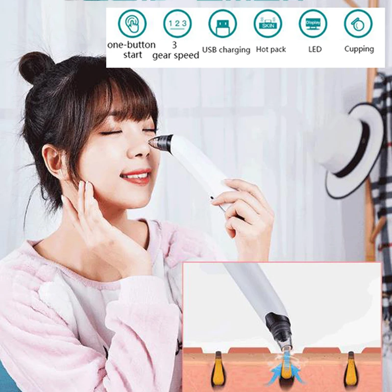 1 Set Electric Skin Care Facial Pore Cleanser Blackhead Acne Vacuum Cleaner Remover C