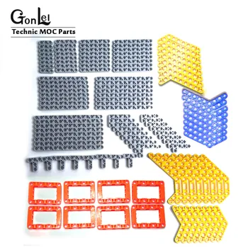 

120pcs/lot Technic Parts Beam Frame Mixed 15 Sizes 6 Colors Choice Building Blocks Bulk DIY Toys Compatible with Technic