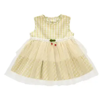 

Summer Baby Girls Clothing Cute Soft Casual Toddler Newborn Baby Girls Plaid Dresses Kids Party Birthday Dress For Girls New