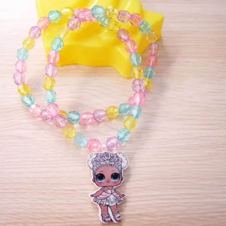 Genuino LOL sorpresa chica de dibujos animados lindo collar móvil Collar para muñeca niños LOL pelo de muñeca accesorios encantador diadema