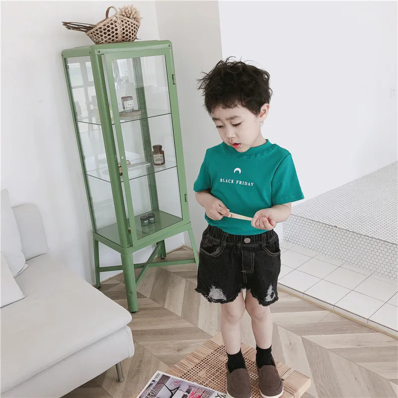 Unibaby2019 летний модный Южная Корея-Стиль у акцент падение нажатием одной кнопки стиральная поношенный Джинсовые шорты