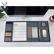 

Retro Multifunctional Oversized Pu Mouse Pad Student Writing Pad Business Desk Mat Laptop Cushion Desk Organizer with Calendar