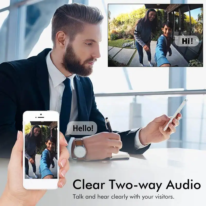 HD ночное видение WiFi беспроводной дверной звонок видео дверной звонок камера умный будильник кольцо колокольчик Поддержка обнаружения движения/двухстороннее аудио