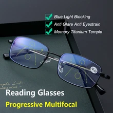 1 шт., прогрессивные многофокальные очки для чтения, синий светильник, блокирующие очки для пресбиопии, антибликовые очки для чтения напряжения глаз