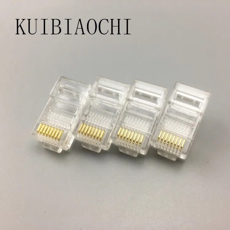 50 шт. RJ45 8P8C Позолоченные сетчатые кабели модульная штепсельная вилка Cat5 CAT5e