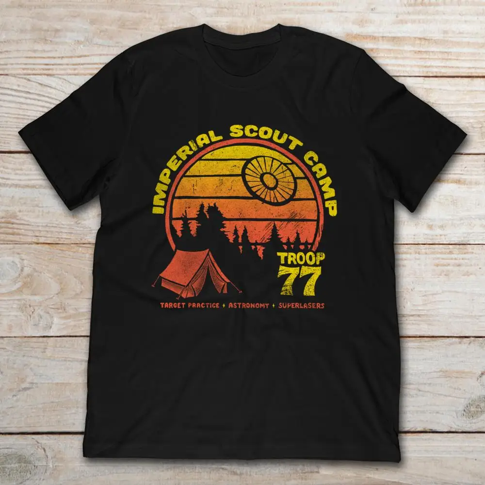 Imperial Scout Camp Troop 77 Star Wars T-Shirt Men's Short Sleeve | Мужская одежда