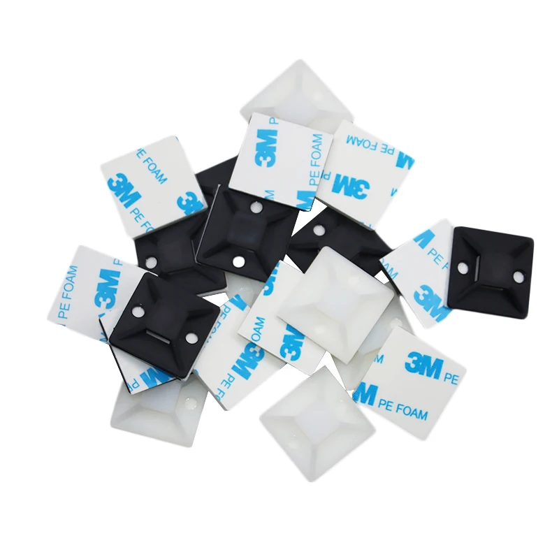 

100 шт., основания для кабельных стяжек, органайзер для линии крепления, 3 м, клейкие основания для проволочных стяжек, съемный самоклеящийся настенный держатель, позиционирующая присоска