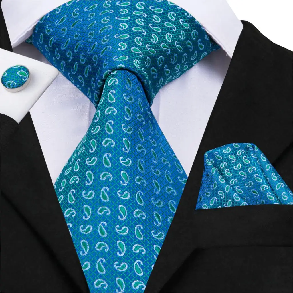 SN-3046 Hi-Tie классический серый галстук для мужчин Шелковый жаккардовый тканый галстук Hanky запонки набор для мужчин дизайнерские модные шелковые галстуки SN-1466 - Цвет: SN-3046