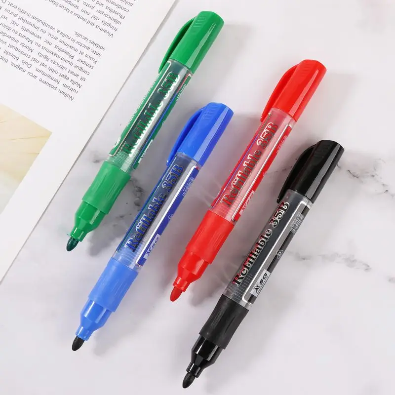 Erasable Whiteboard Marker Pen Dry-Erase Sign Ink Refillable Office School Supplies Student Gift LX9A