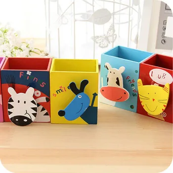 

Creative Cartoon Wooden Pen Holder A223 BT002 Learning Office Supplies Cute Wooden Pen Holder 0.1 240