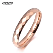ZooMango модное офисное Стильное кольцо из нержавеющей стали 3 мм с широким вырезом для лица, юбилейное кольцо из розового золота, обручальное кольцо, ювелирные изделия для женщин ZR19059