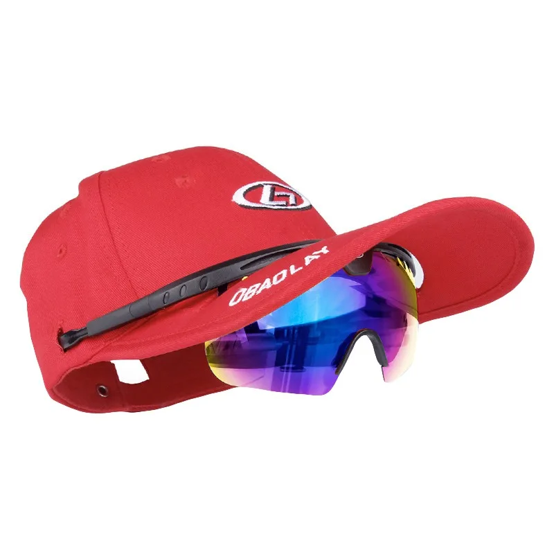 Тени UV400 Солнцезащитные очки для мужчин и женщин Спорт+ Спортивная Кепка красная Кепка поляризованные велосипедные затенения шляпа+ очки 11 цветов - Цвет: I