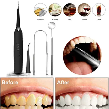 

Led Electric Ultrasonic Sonic Dental Scaler Tooth Calculus Remover Cleaner Tooth Stains Tartar Tool Whiten Teeth Tartar Remo set