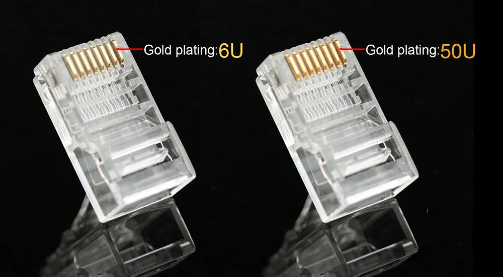 Xintylink rj45 conector cat6 50u 6u cabo