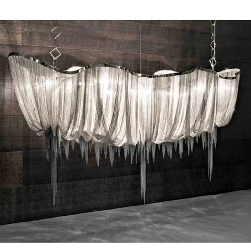 

Серебристая/Золотистая люстра с алюминиевой цепью светильник modern villa project светильник 110V/220V