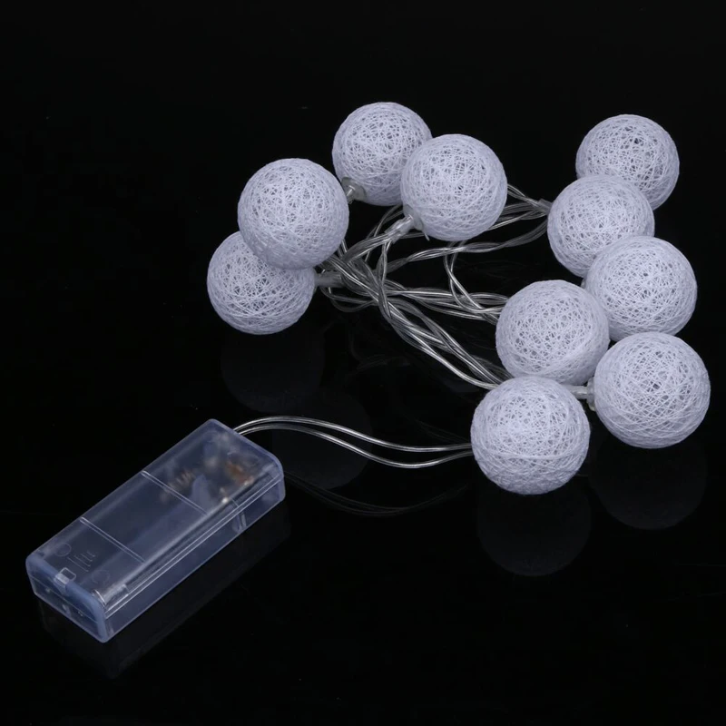 

10/20 LED Cotton Ball Battery String Light Holiday Wedding Christmas Party Decor D08D