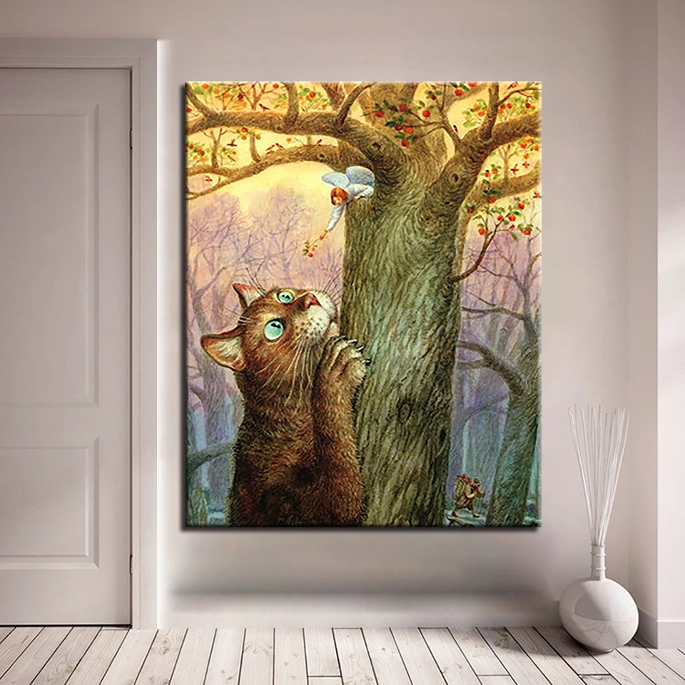 

Angels and cats DIY Painting By Numbers Kits Calligraphy Painting Acrylic Paint By Number For Home Decoration A work of art
