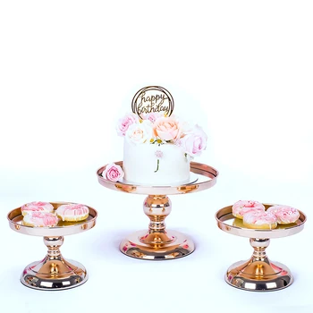 

New Electroplating Gold mirror face cake stand silver wedding party table candy bar table decorating tools diy Free collocation