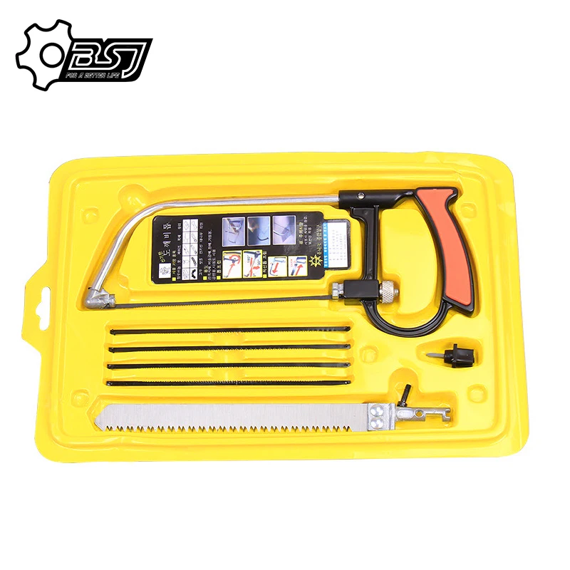 

8 in 1 Magic Saw Multi Purpose Hand DIY Steel Saw Metal Wood Glass Saw Kit 6 Blades Woodworking Metalworking Model Hobby Tool