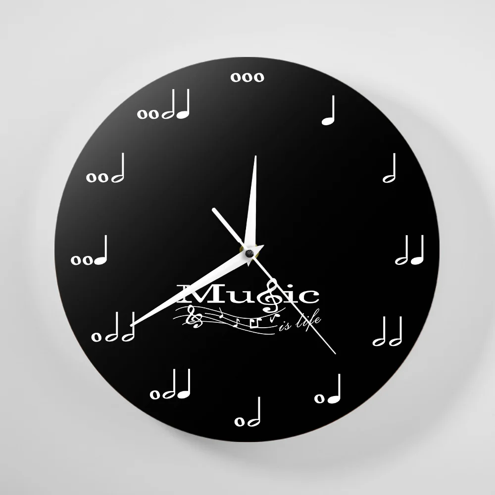 Музыка это жизнь вдохновляющие настенные часы музыкальные ноты музыкальные часы скрипичный ключ Stave музыкальная студия Висячие настенные часы подарок для музыкального героя