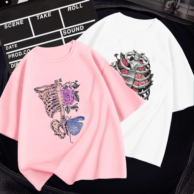 

Boys T Shirt Toddler Girl Tees T-Shirt For Girls Tops Hip Hop Skeleton Print Children's Tshirts For Boy Child Shirts Kids Tops