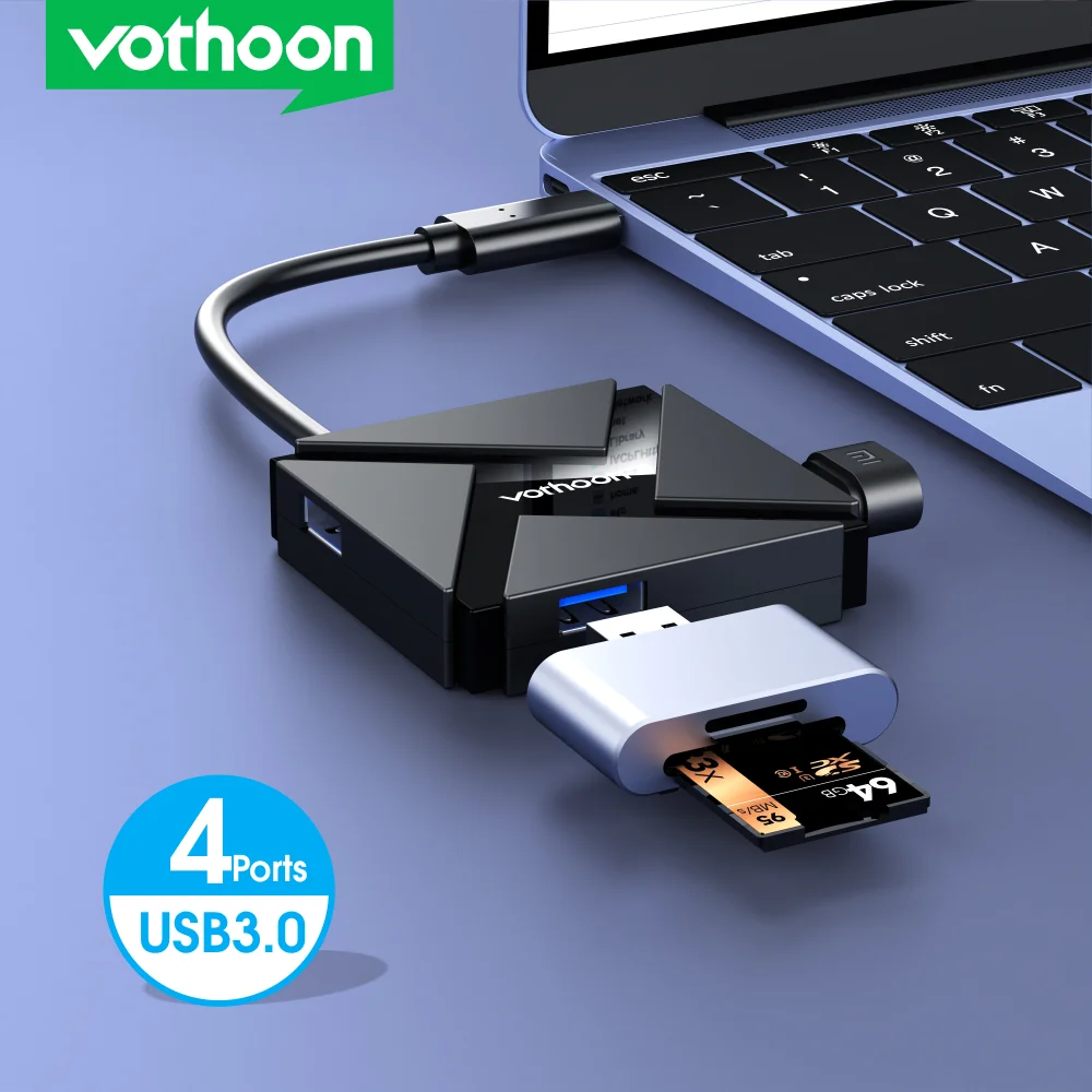 Высокоскоростной USB разветвитель Vothoon для жестких дисков 4 порта 3 0|USB-хабы| |