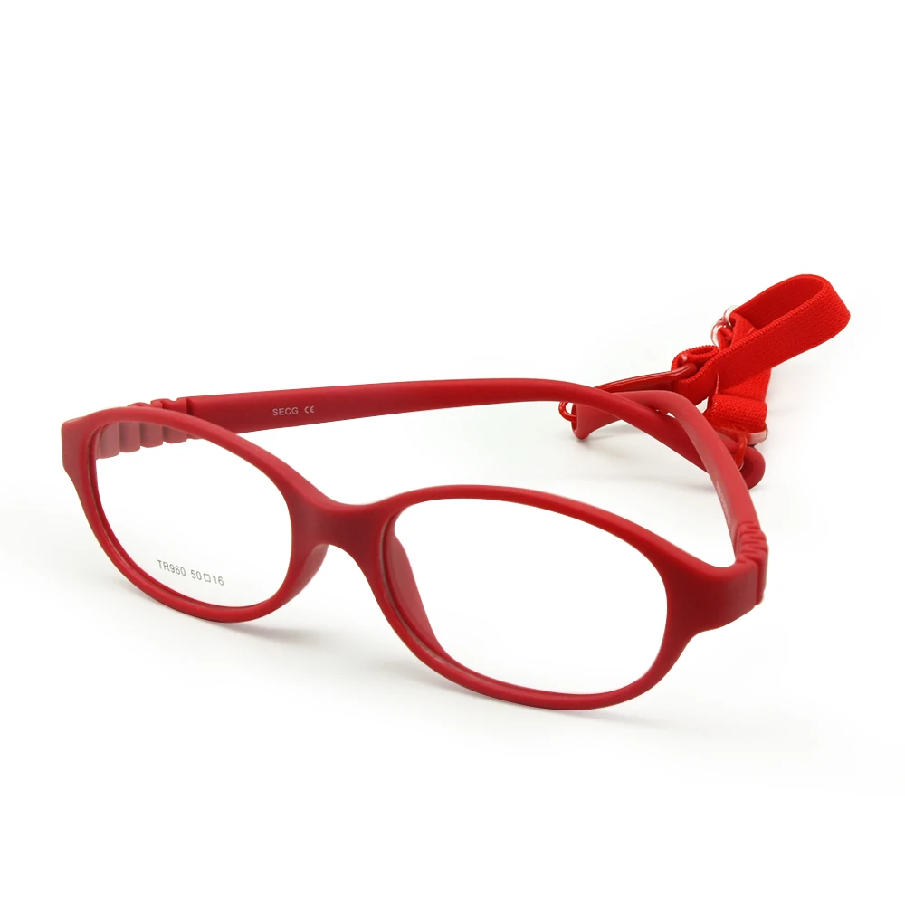Очки для мальчиков, оправа с ремешком, размер 50/16, цельные, без винтов, безопасные, гибкие очки для девочек, оптические детские очки