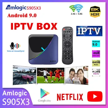 

Free watch global channels A95X F3 Air 8K Android 9.0 TV BOX Amlogic S905X3 4K Youtube Netflix wifi 4GB 64GB Light iptv box