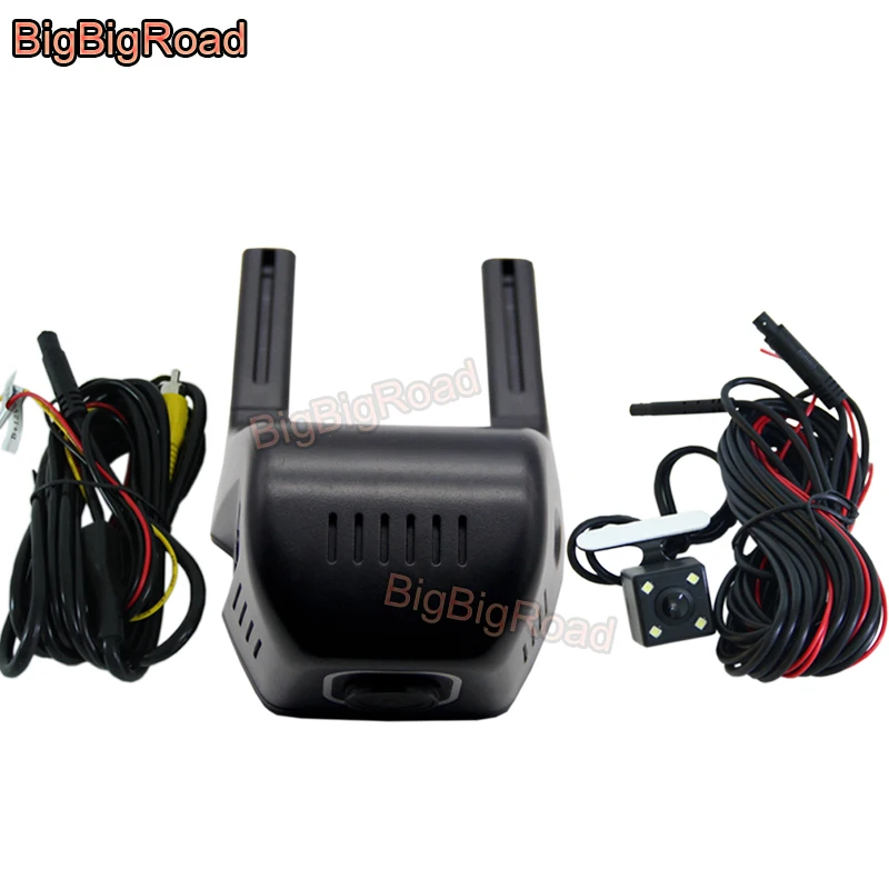 BigBigRoad для Skoda Octavia 2/Fabia 1 2/Rapid/Superb Yeti Автомобильный видеорегистратор Wifi DVR Novatek 96658 двойной объектив - Название цвета: Wifi Dual Camera