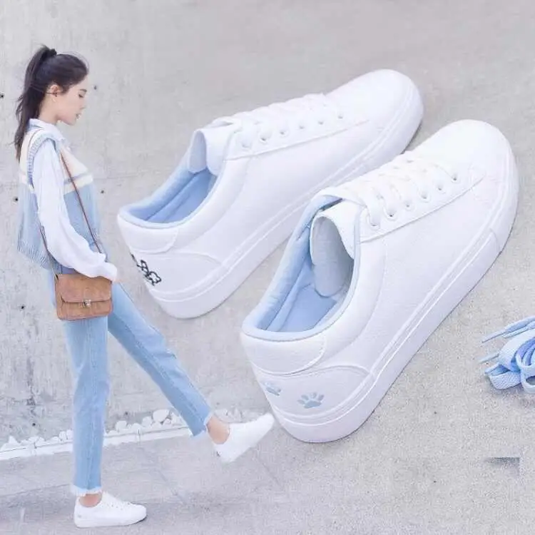 

WOMEN'S Shoes Flat Spring Versatile Small White Shoes Student New Style Spring Korean-style Board Shoes Low Top Viscose Shoes Wh