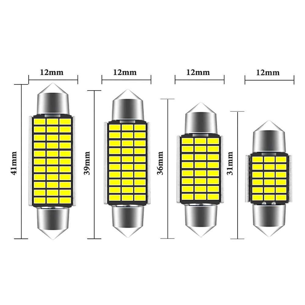 5pcs C5W Led C10W Festoon Light Interior Light 31mm 36mm 39mm 41mm Car ...