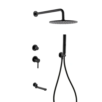Concealed Matte Black Wall Mounted Shower Set