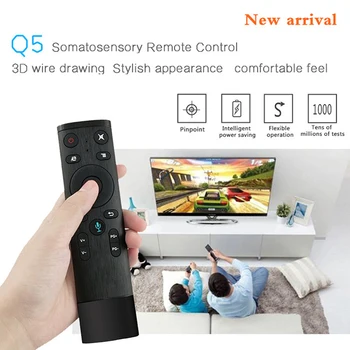 

Q5 Voice Control Fly Air Mouse For Gyro Sensing Game,2.4GHz Wireless Microphone Remote Control For Android TV Box,PC
