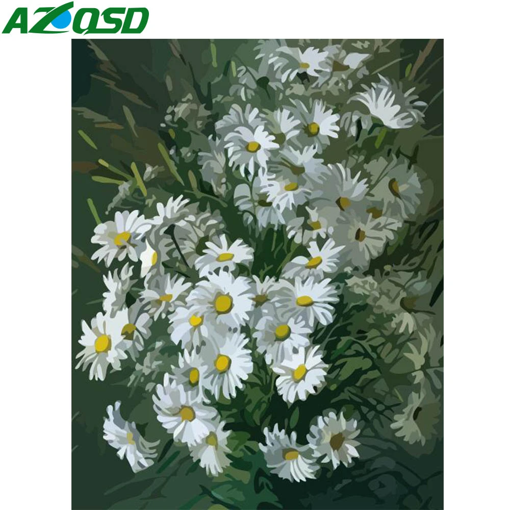 AZQSD Paint By Numbers For Adults Flower Unframe DIY Unique Gift Acrylic Coloring Floral Decor Home | Дом и сад